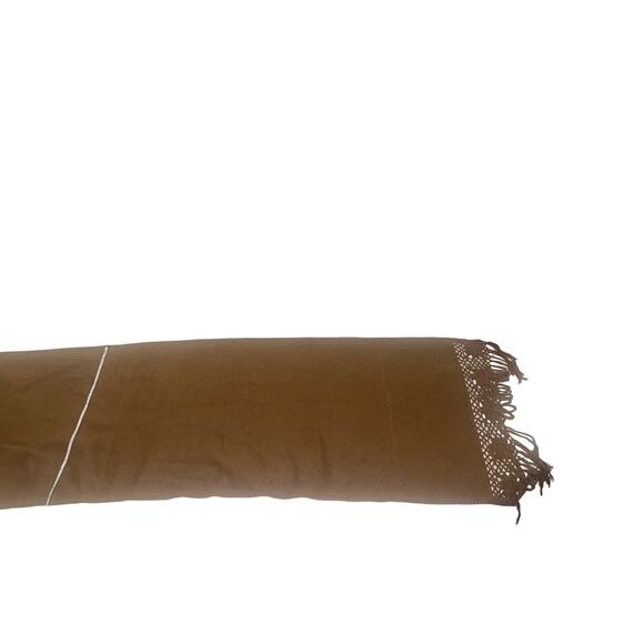 Canotex 100% Alpaca Scarf 90x20in made in Peru crocheted fringe ends brown - Picture 10 of 11